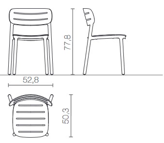 Dimensions de la chaise Croisette Serralunga